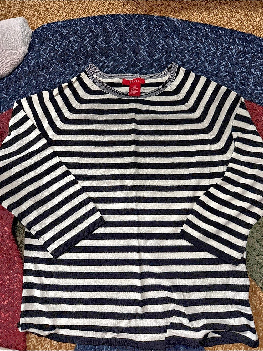 Aline Striped Long Sleeve Top Size Medium